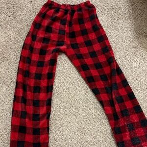 Plaid Red and Black Kids Pajama Pants